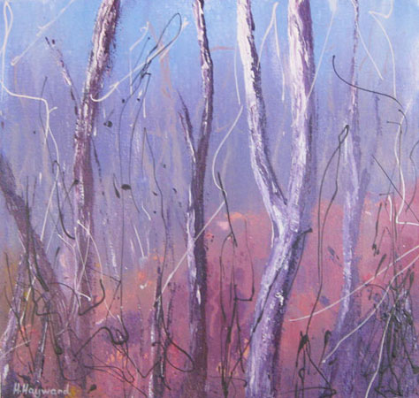 ORIGINAL ACRYLIC PAINTING BUSH HAZE BY HELEN HAYWARD WESTERN AUSTRALIA